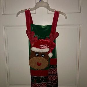 No Boundaries Red and Green Reindeer Overalls